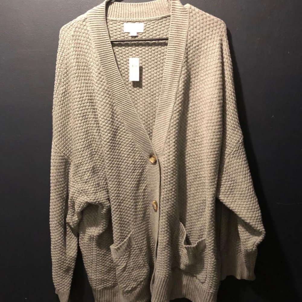 Aerie Oversized Cozy Gray Cardigan NWT